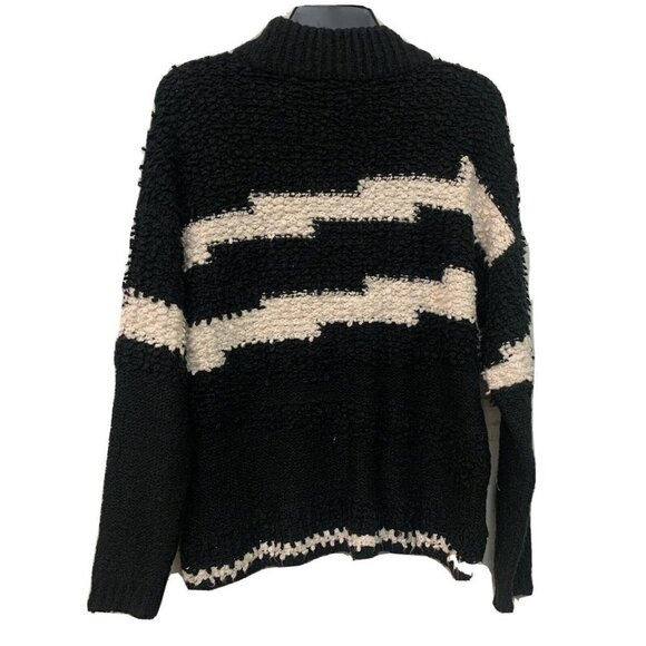 1 State Women Multicolor Stripe Multi Texture Pullover Sweater Size Medium - Picture 3 of 5